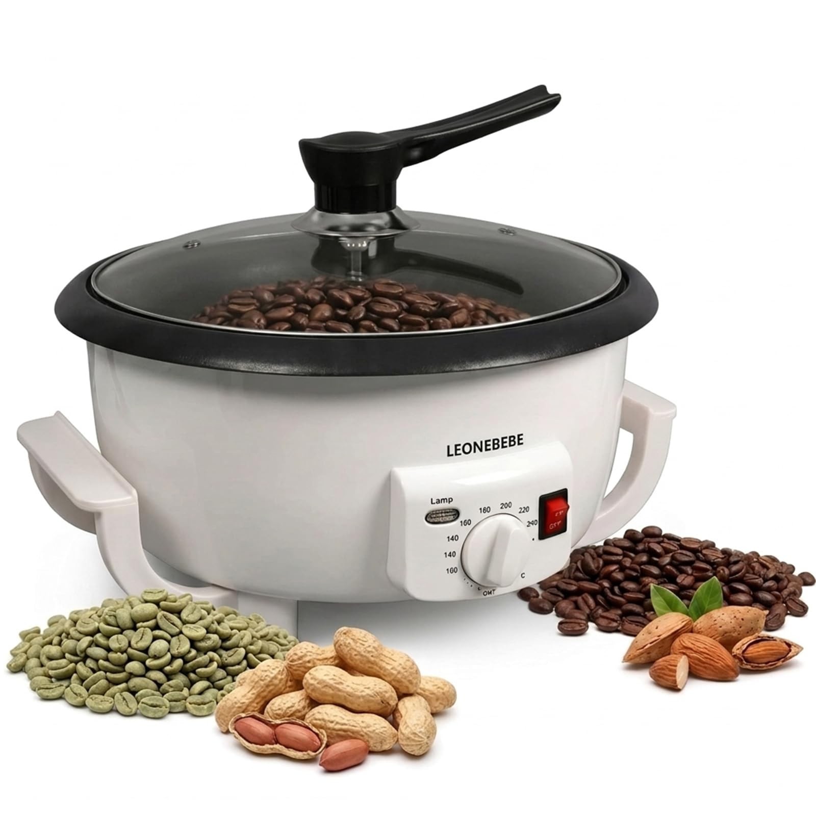 Electric Coffee Bean Roaster Machine – 1.6lb Capacity for Nuts & Chestnuts, Begi