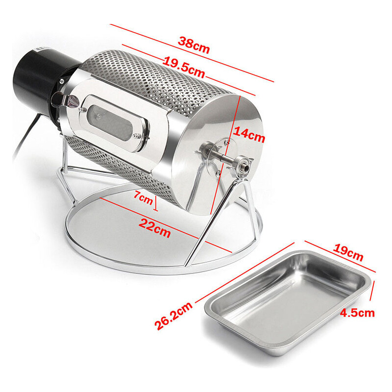 Electric Coffee Bean Roaster Stainless Steel Peanuts Pine Nuts Baking Machine