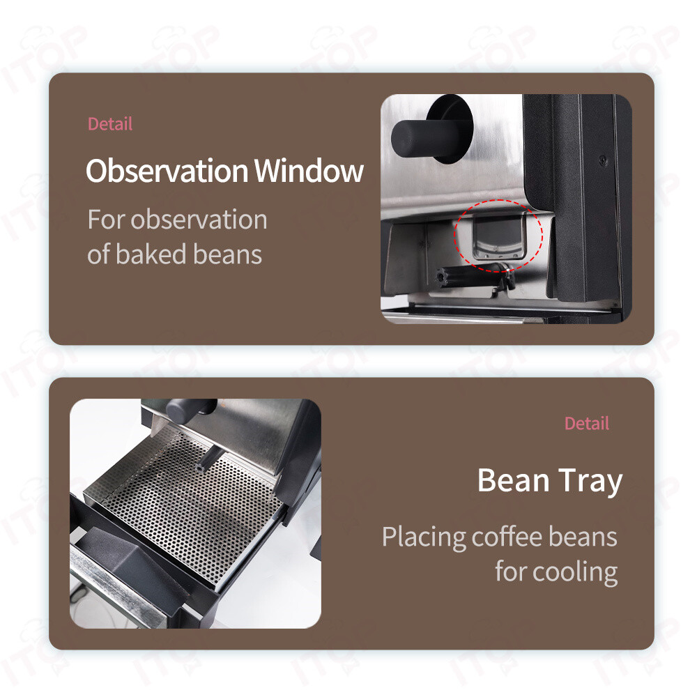ITOP 2ND Electric Coffee Bean Roaster Drum Roasting 1000W Artisan Connect