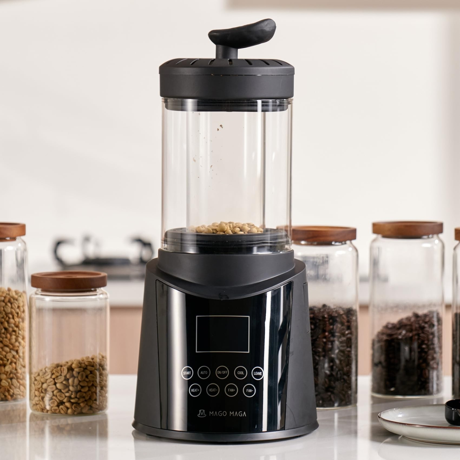 Smart Home Coffee Bean Roaster, Digital Display, Auto and Manual Modes, 300g …