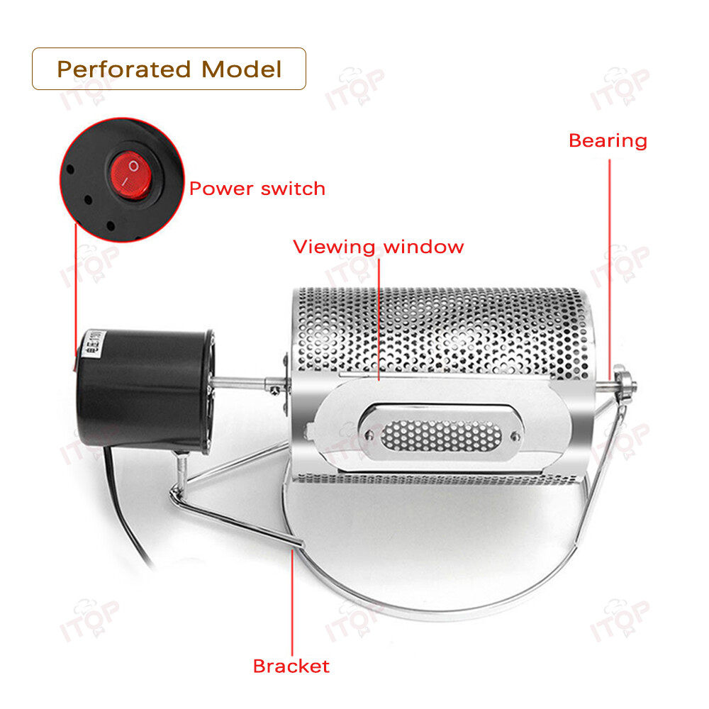 Coffee Roaster Drum Stainless Steel Coffee Bean Roaster 100-250g Coffee Tools