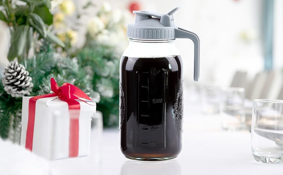 Cold Brew Coffee Maker 64 Oz Mason Jar Cold Brew Pitcher With Strainer