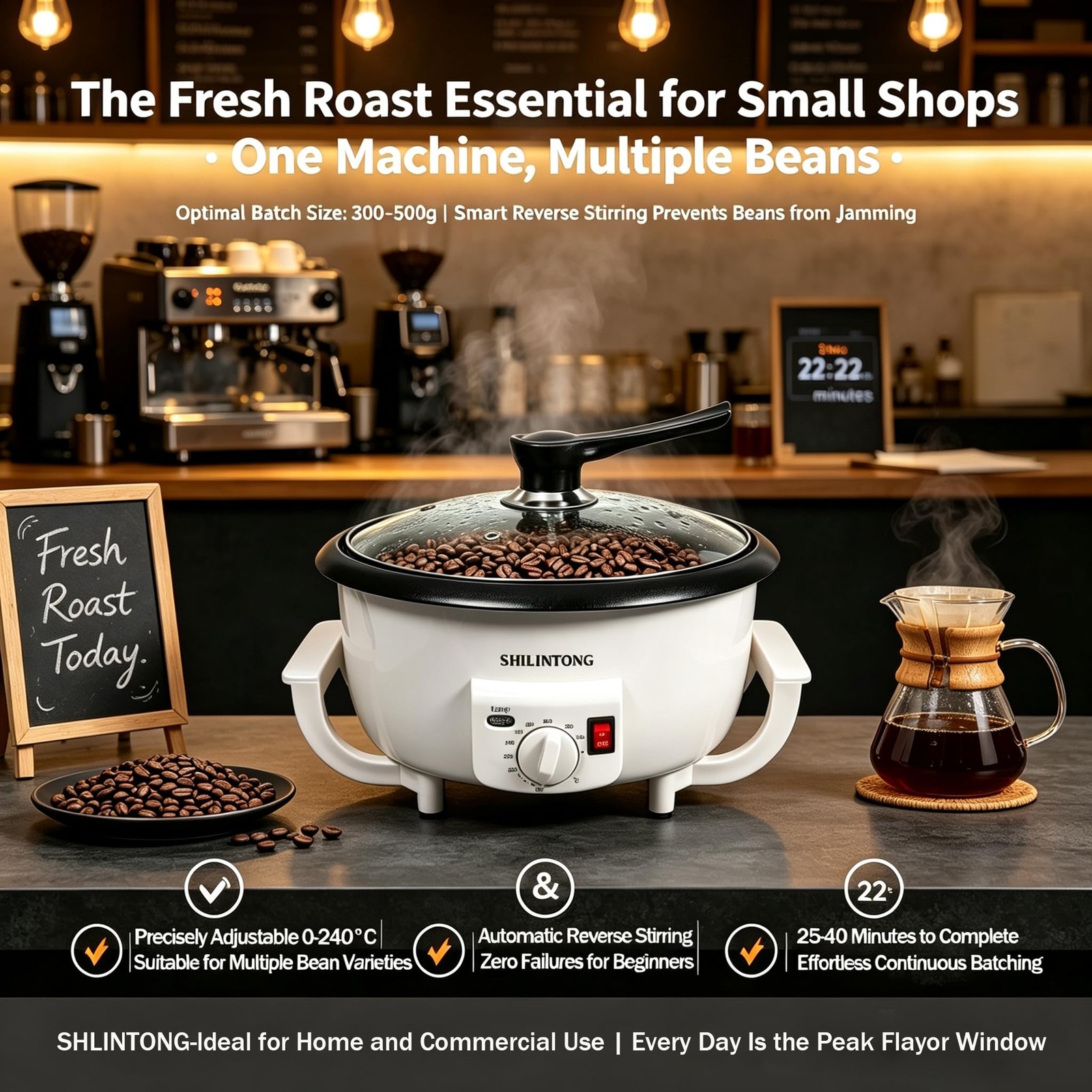 Coffee Roaster Machine for Home Use, 110V 1200W No Timer, 750g Large Capacity…