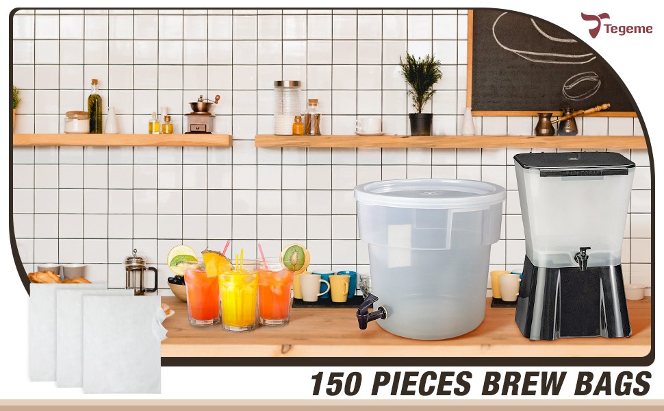 150PCS Brew Bags, 16″ x 20″ Lar mercial Cold Coffee s Non Woven