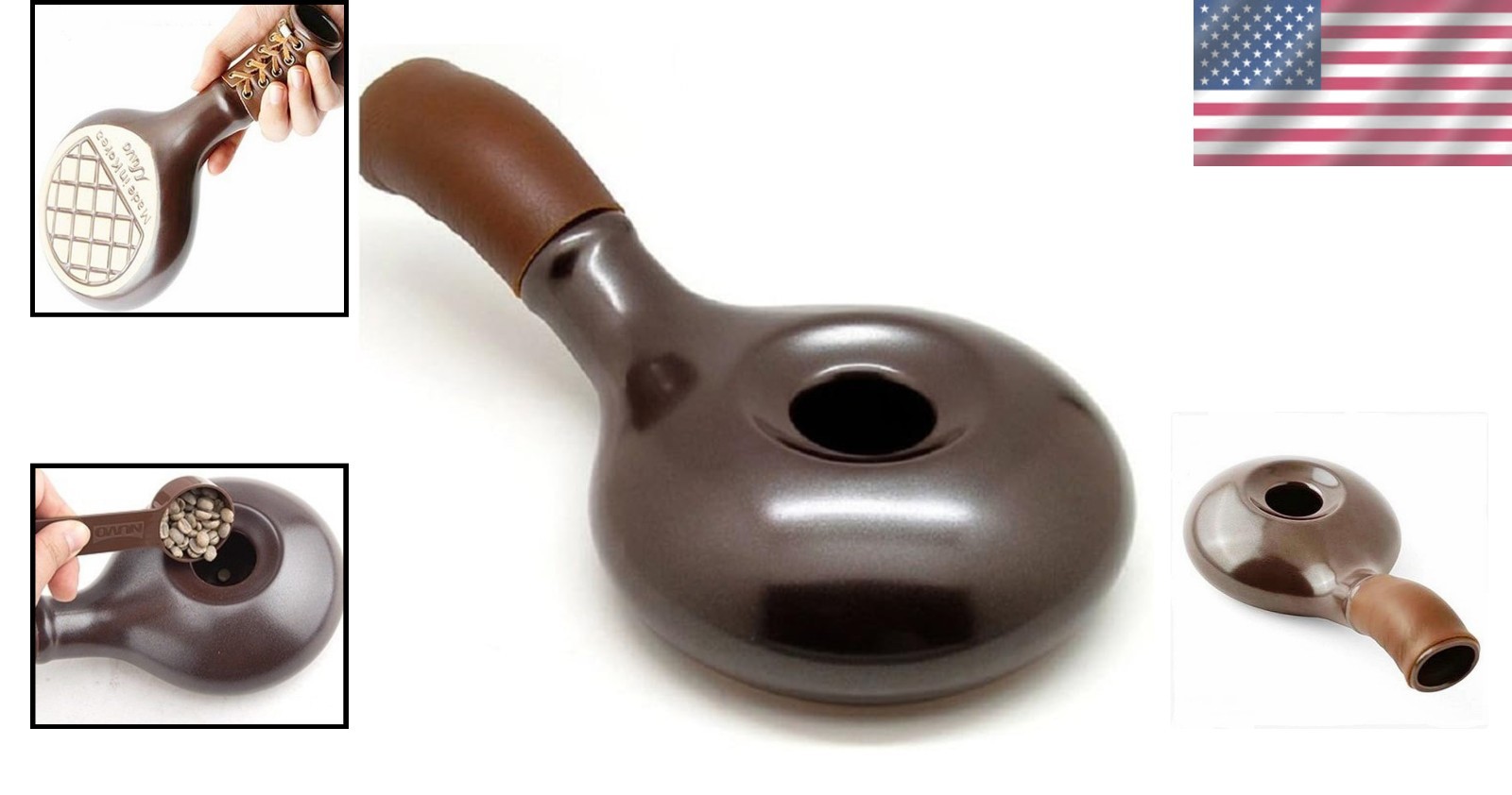 Ceramic Coffee Bean Roaster Eco Friendly Handheld Home Brewing