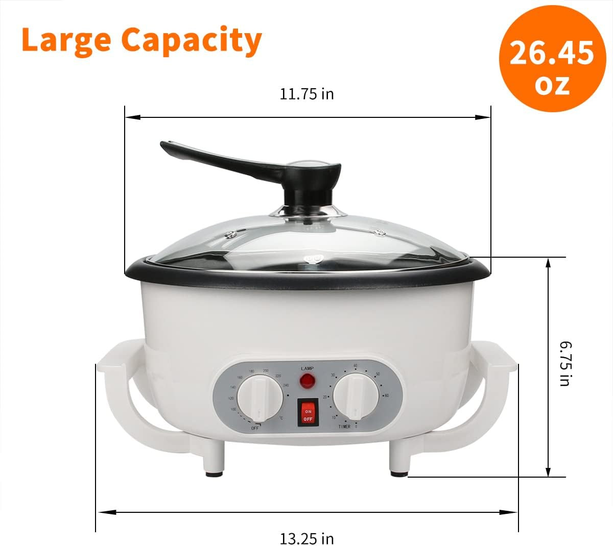 Electric Coffee Roaster 110V with Timer – 1200W Bean Roasting Machine