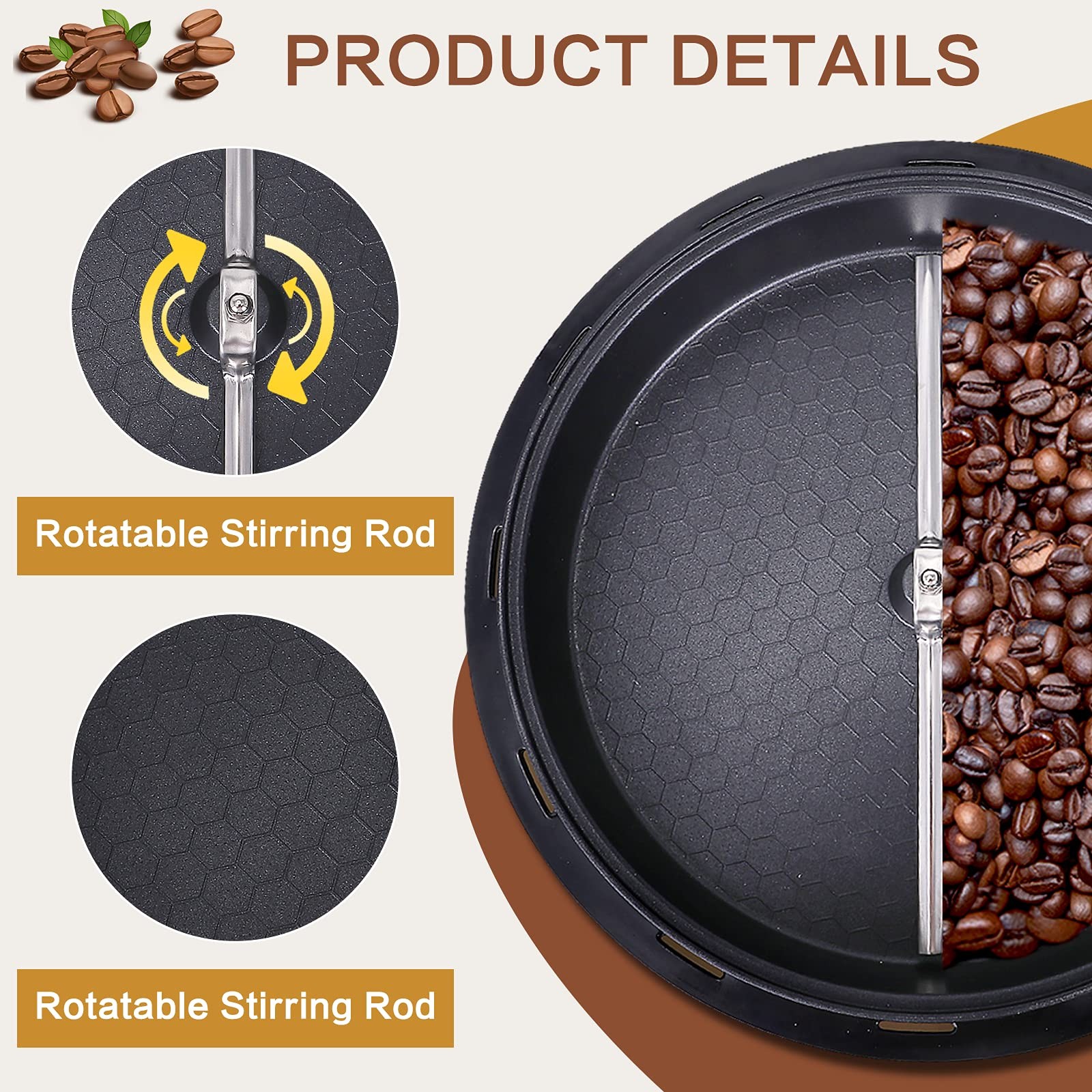 Electric Coffee Bean Roaster for Home Use 1.1lb Capacity Temperature Control …