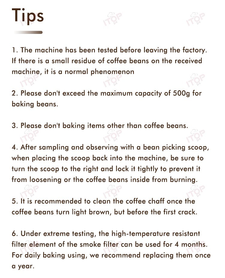 ITOP Electric Coffee Bean Roaster Drum Roaster 3 Operating Modes Espresso Tool