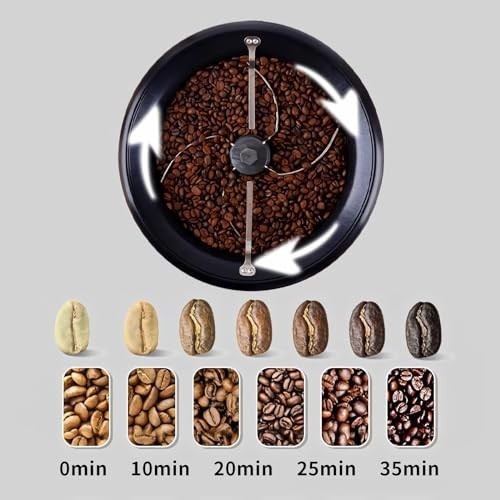 Coffee Roaster Machine 110V Adjustable Temperature Timer 1.7 Lb Capacity Beans
