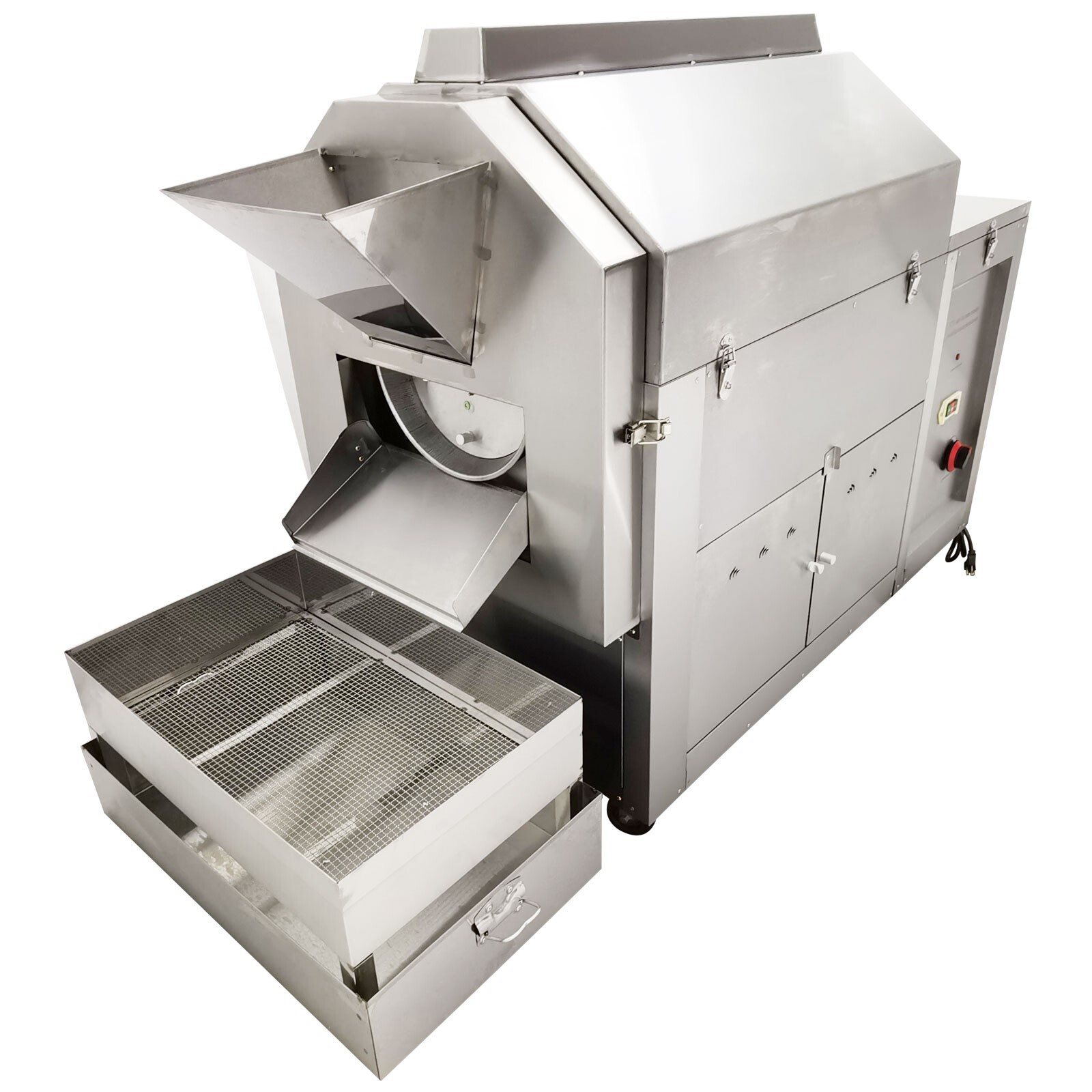 Automatic Coffee Bean Nut Roaster Roller Roasting Frying Machine 50kg 220V