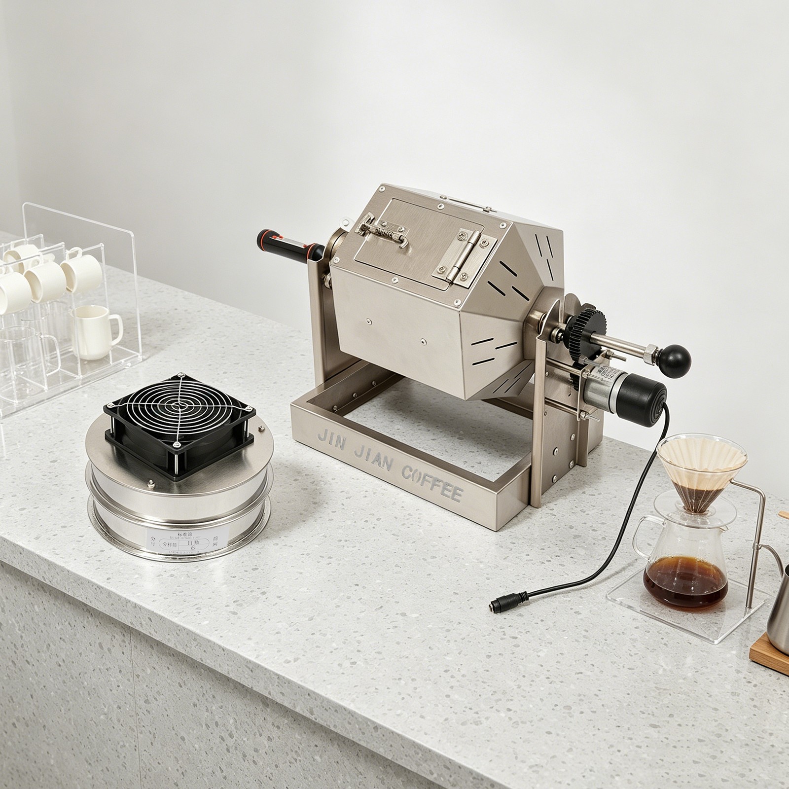 Coffee Bean Roaster Machine Drum Type, Coffee Bean Roaster + Coffee Bean Cooler