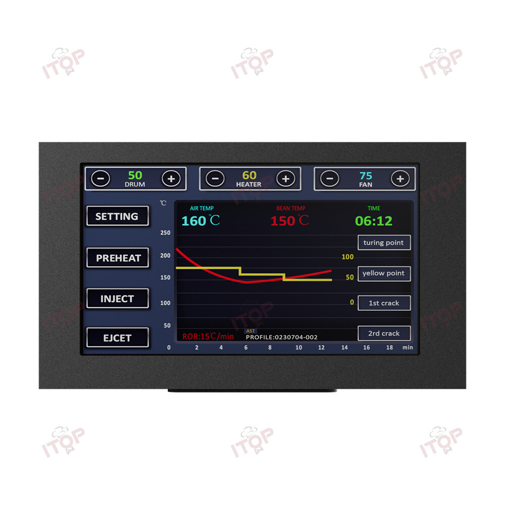 ITOP 2nd Coffee Bean Roater with Dual Control System Artisan Curve Adjustment