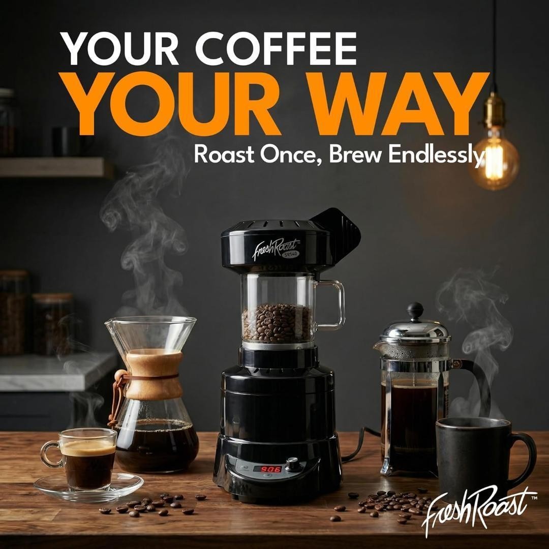 Fresh Roast SR500 Automatic Coffee Bean Roaster – Black