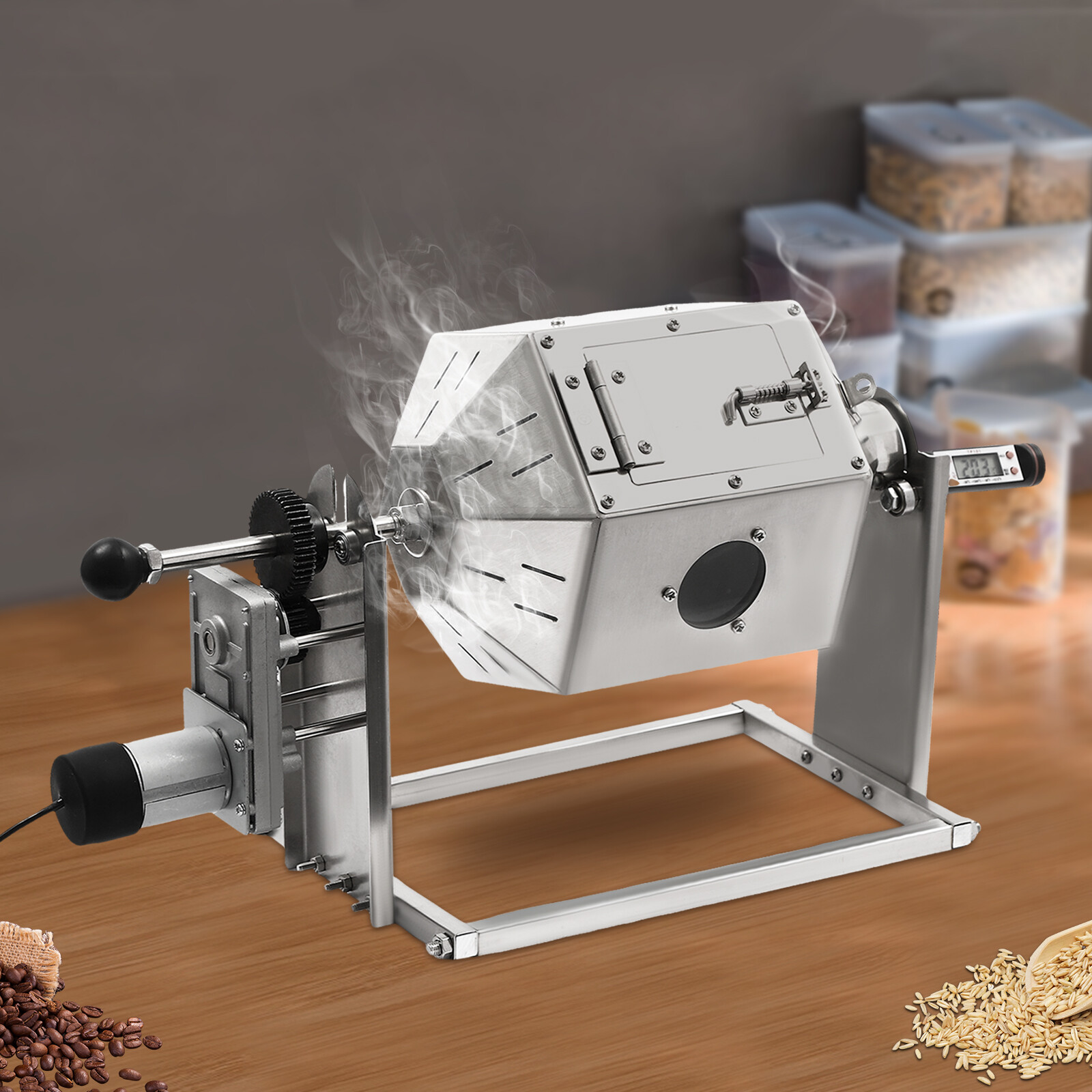 3.8L/3.45Qt Coffee Bean Roaster Commercial Coffee Bean Roaster Machine Drum Type
