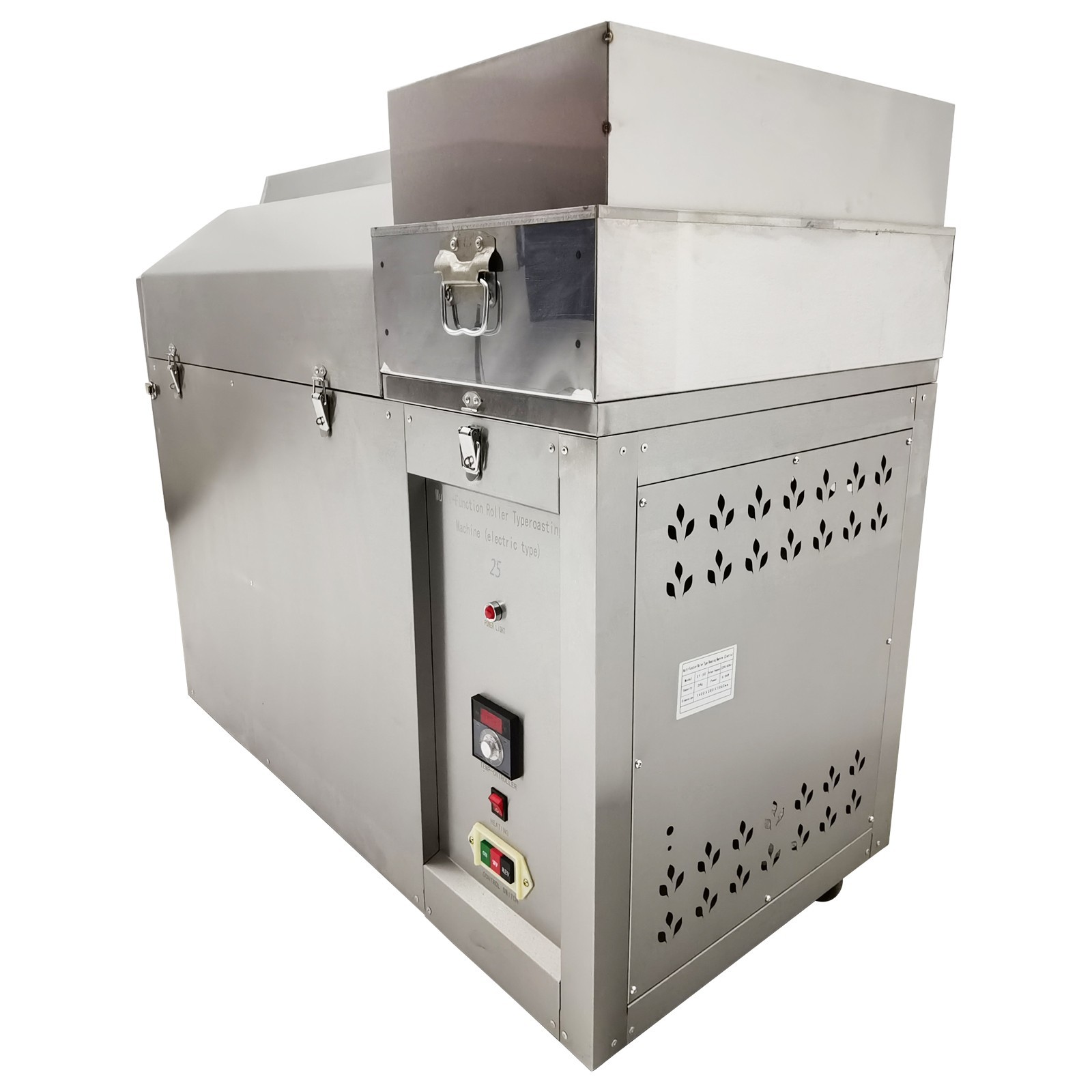 27.6Lb Roller Type Electric Coffee Roaster Nuts Bean Roasting Machine 220V 1PH