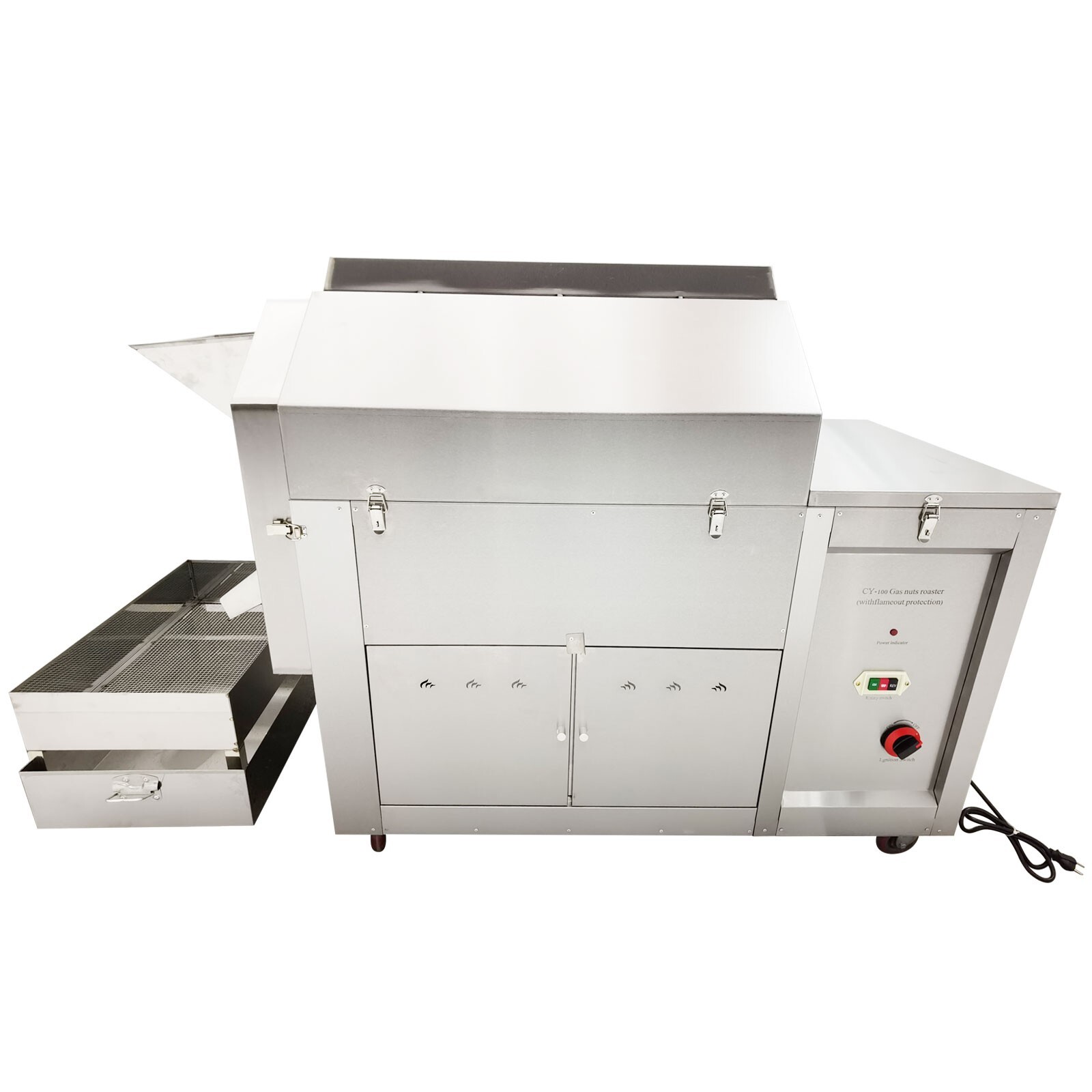 Automatic Coffee Bean Nut Roaster Roller Roasting Frying Machine 50kg 220V