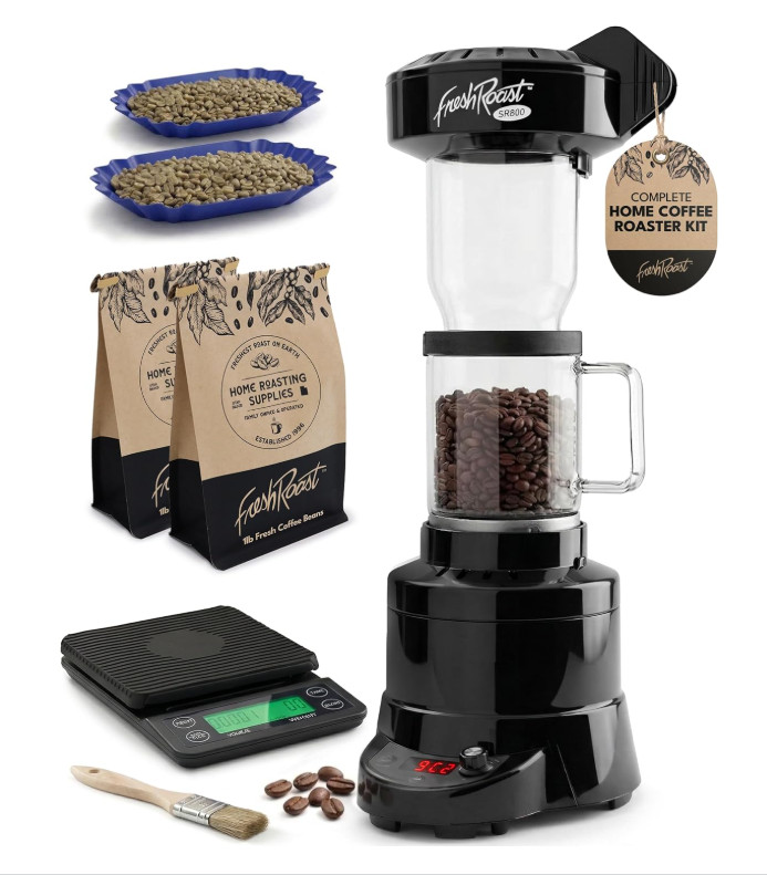 Fresh Roast SR800 Bundle with Extension Tube, Digital Scale, and Bean Pack