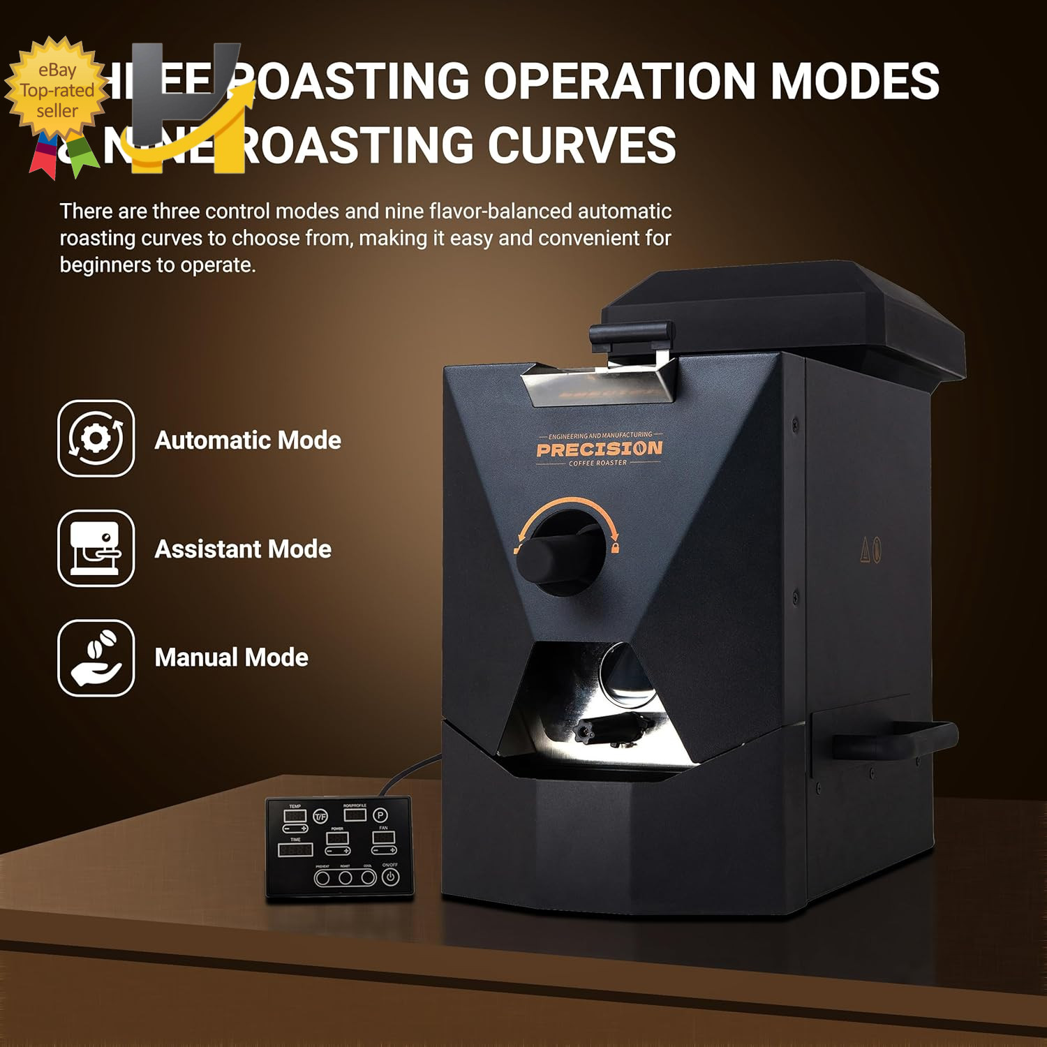 1Pound Electric Coffee Roaster for Home Use Automatic Roasting & Easy Operation