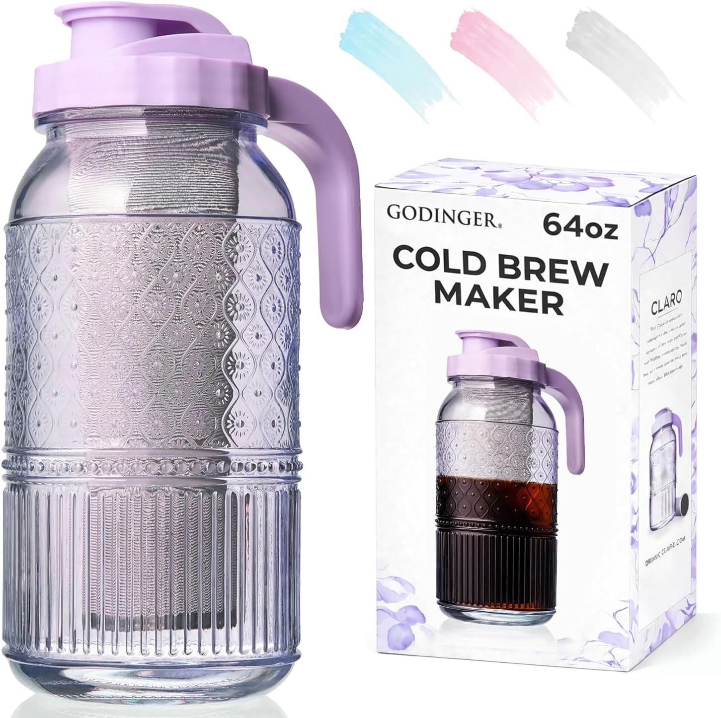 Cold Brew Coffee Maker 64 oz – Airtight Glass Mason Jar Pitcher Brewer