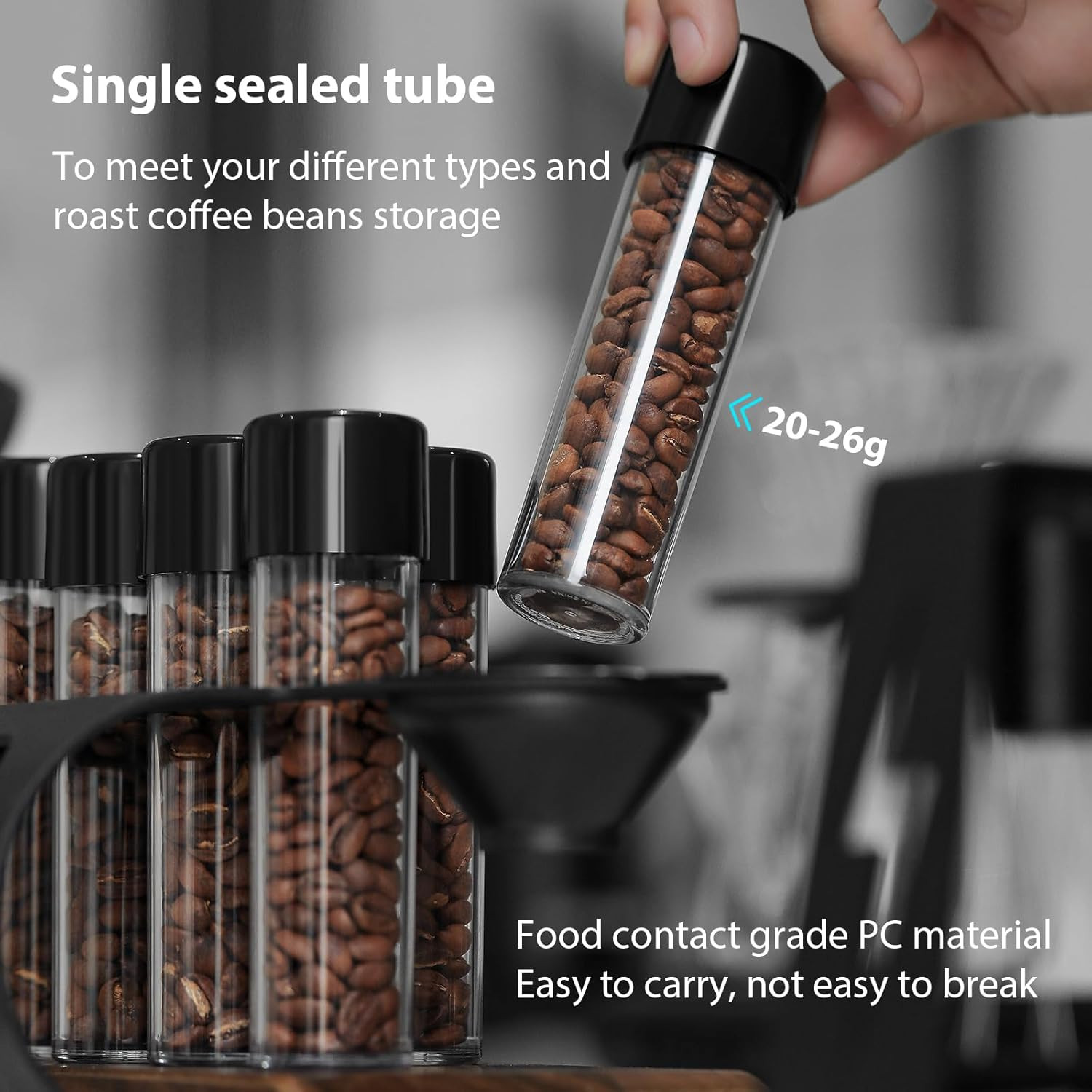 Coffee Bean Storage Tubes & Grinder Cleaning Kit