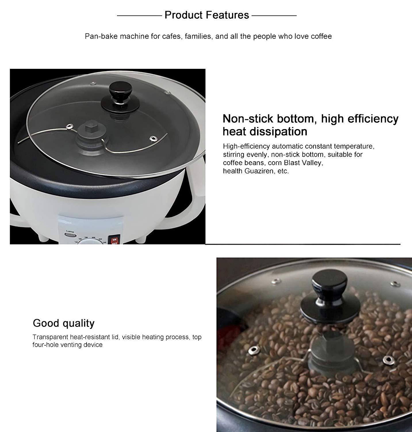 Coffee Bean Roaster Durable Bean Baking Roasting Machine Home Coffee Shop 110V