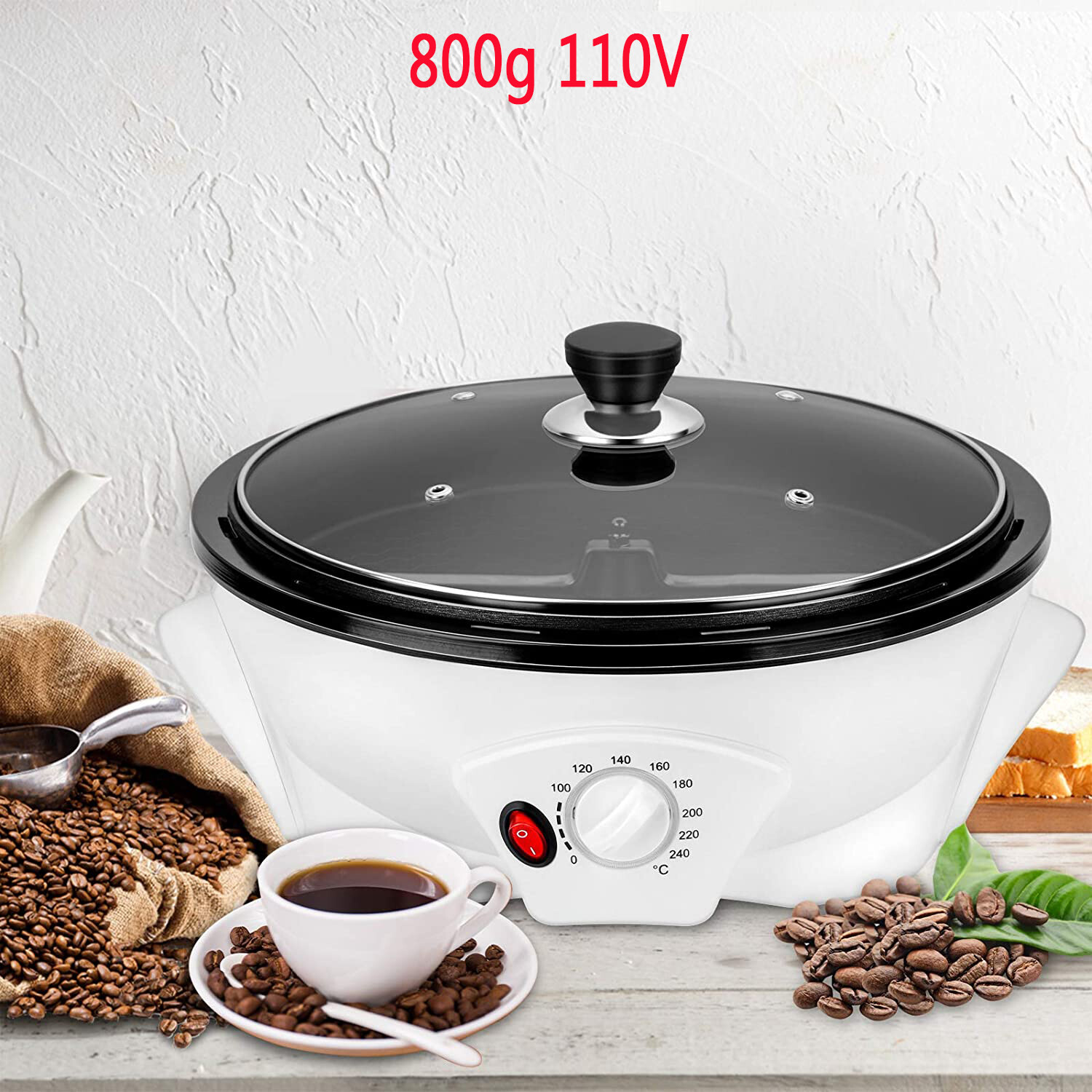Coffee Roaster Machine,800g Non-Stick Electric Coffee Bean Roaster for Home Use