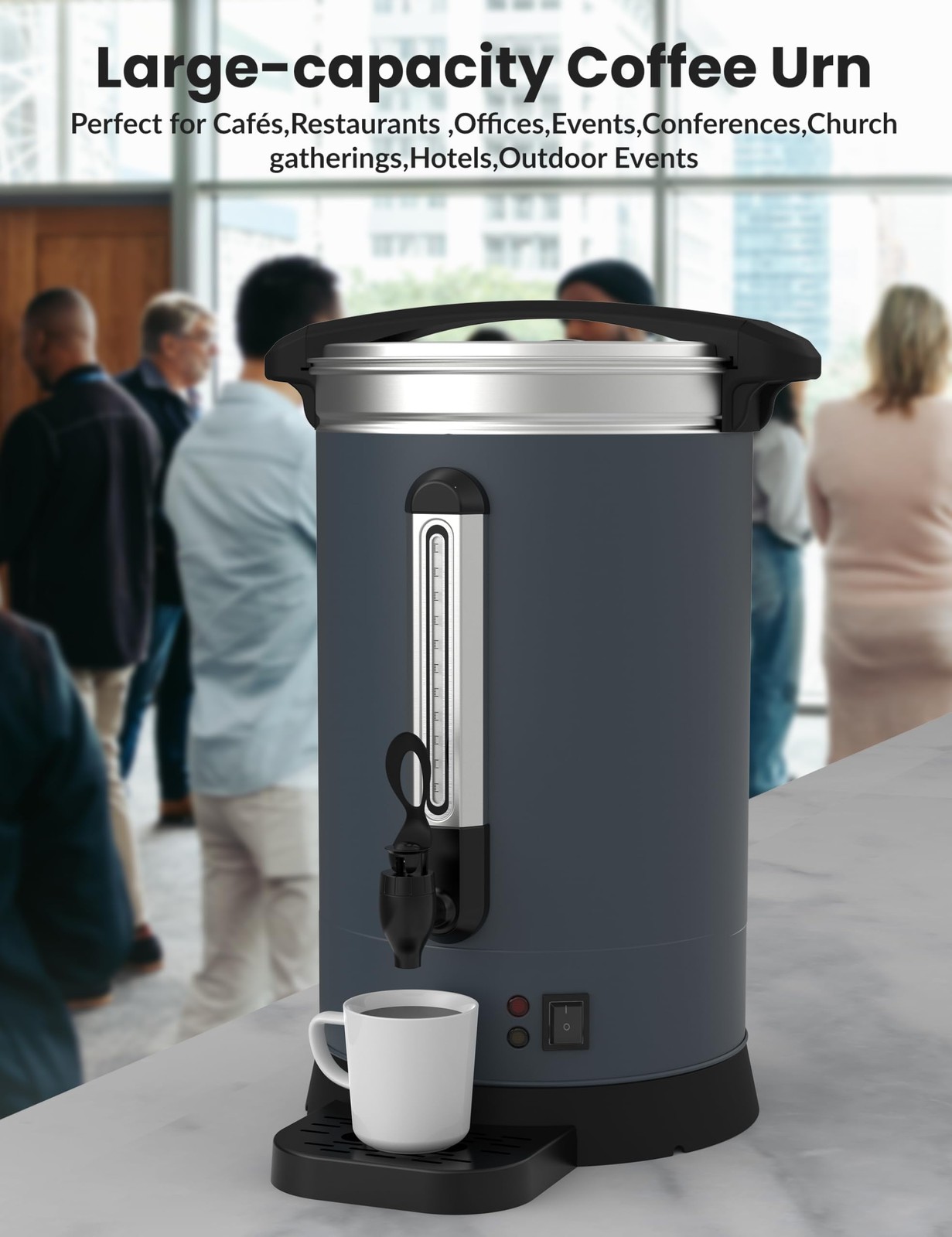 120 Cup Commercial Electric Coffee Urn Stainless Steel Hot Water Dispenser