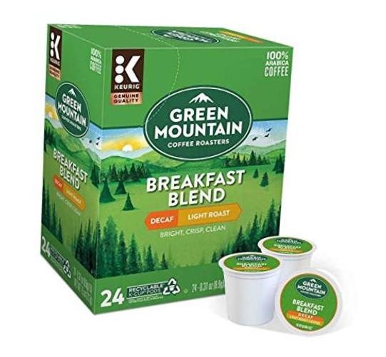 Green Mountain Coffee Roasters Breakfast Blend Decaf 24 Count
