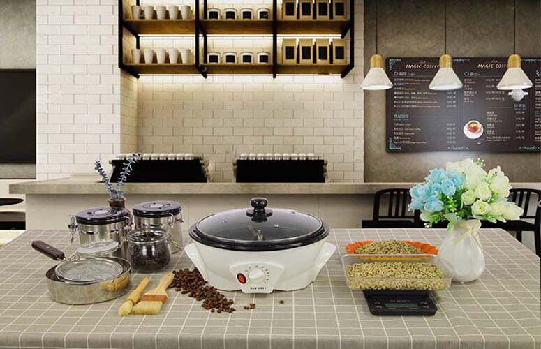 Electric Coffee Bean Roaster Automatic Coffee Roasting Baking Machine Home Use