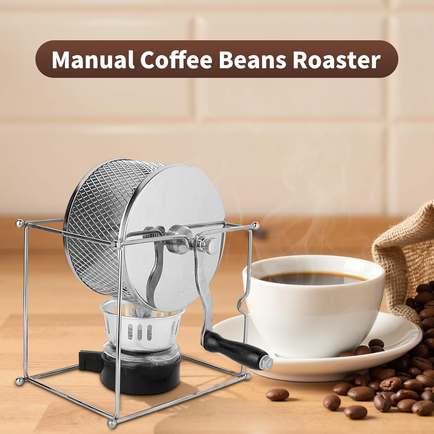 Mini Manual Coffee Roaster – Stainless Steel Home Coffee Bean Machine