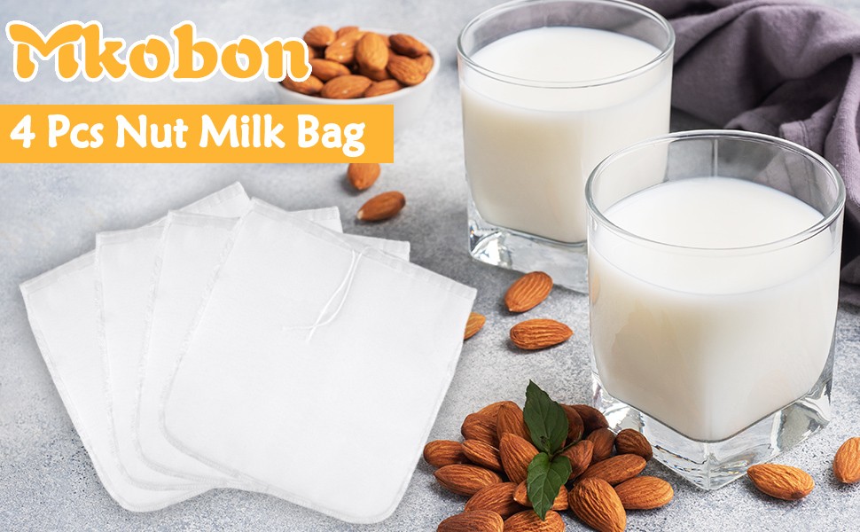 XL 4 Pcs Nut Milk Bag Reble, Grade 100, 12″ x 12″ Nut Bag