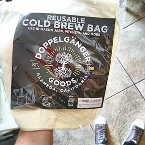 (1-Pa, Lar 12in x 12in) Organic Cotton Cold Brew Coffee Bag – Designed
