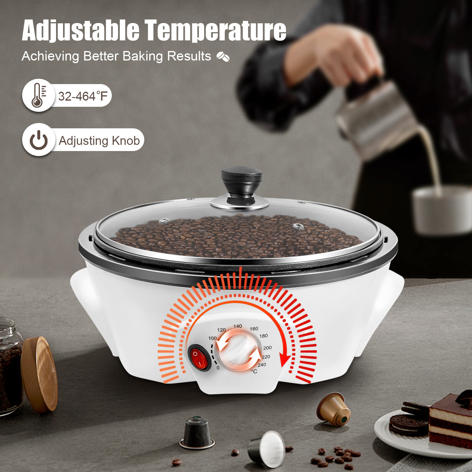 110V 1500G Electric Coffee Bean Roasting Machine Household Coffee Roaster Baker