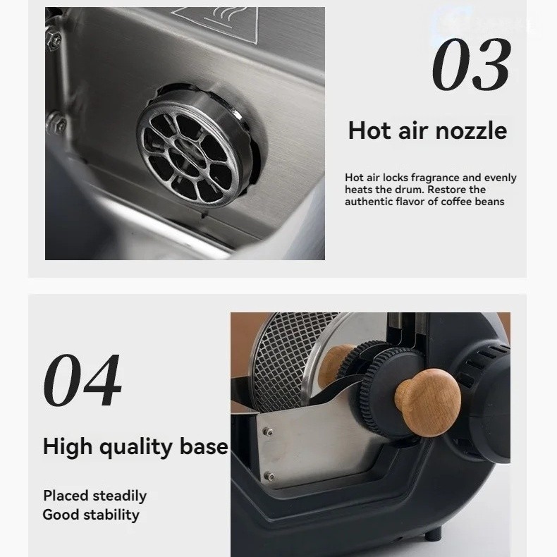 Electric Coffee Roaster Coffee Bean Nuts Roasting Baking Drum Machine Home 1500W