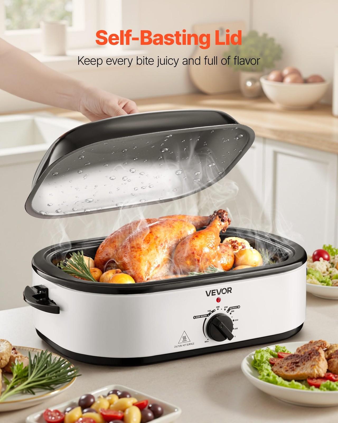 Vevor Roaster Oven 18Qt Electric Roaster Oven 150-450 Adjustable Temperature