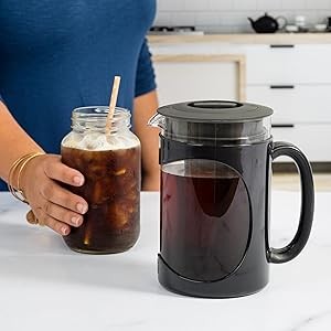 Burke Deluxe Cold Brew Iced Coffee Maker, fort Grip Handle,