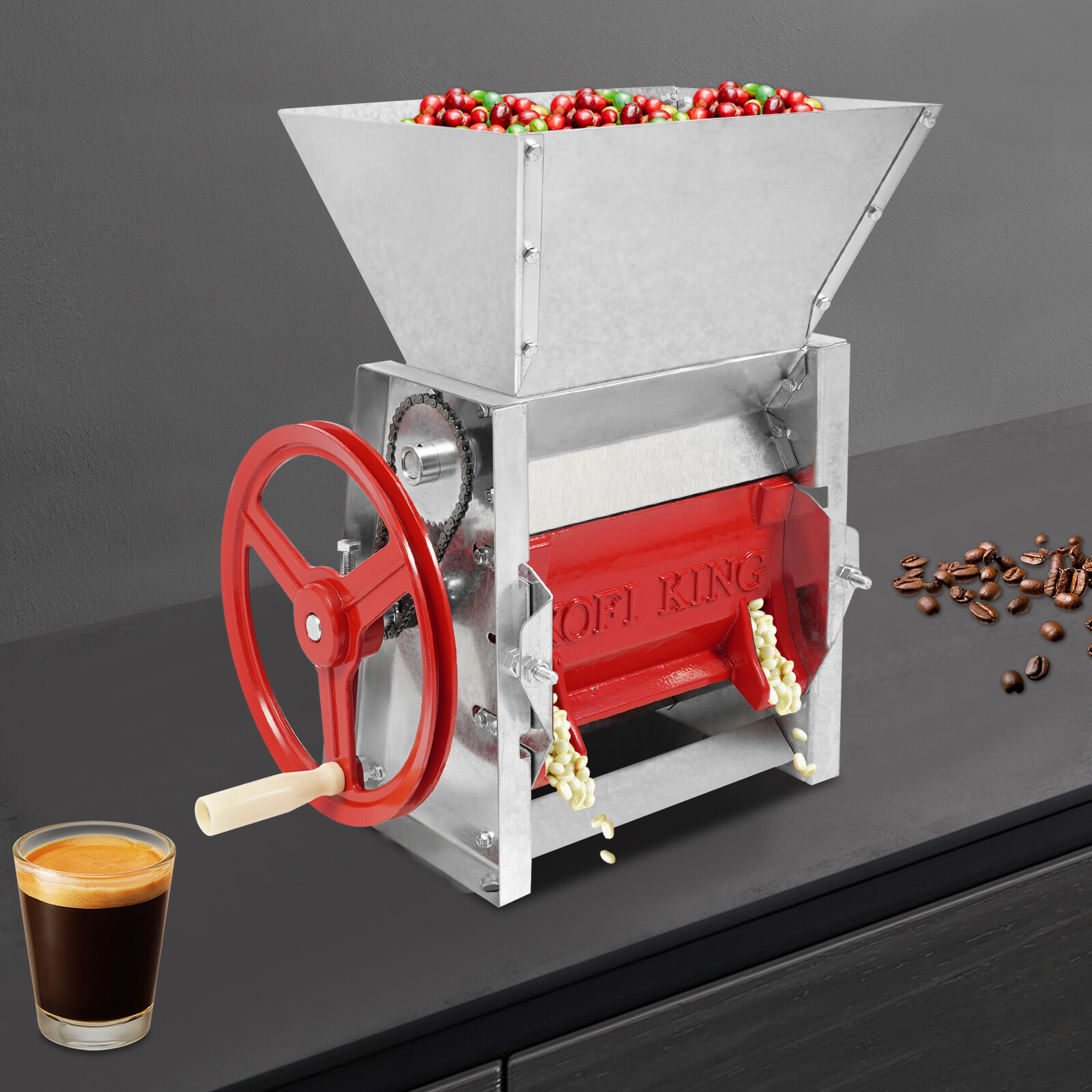 Hand Crank Coffee Bean Peeling Machine Manual Fresh Coffee Bean Shelling Machine